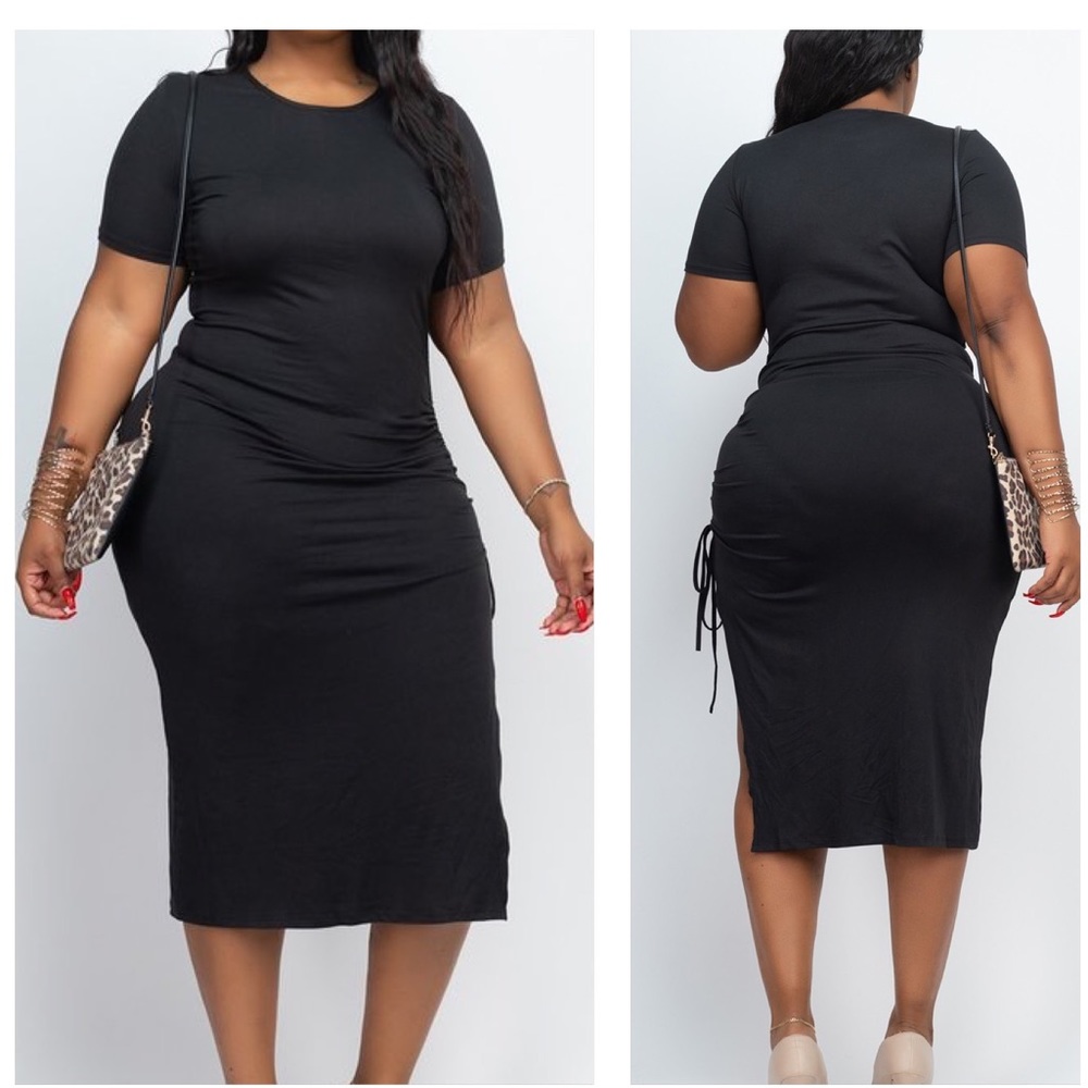 Black Plus Mid-Length Short Sleeve Dress NWT Size 3X